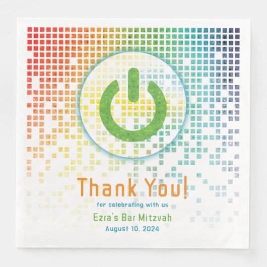 レインボーピクセルビデオゲームゲーマーバー(ユダヤ教の)バル・ミツバー (正面)