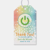 レインボーピクセルビデオゲームゲーマーバー（ユダヤ教の）バル・ミツバー ギフトタグ (正面)