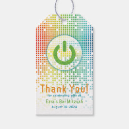 レインボーピクセルビデオゲームゲーマーバー（ユダヤ教の）バル・ミツバー ギフトタグ