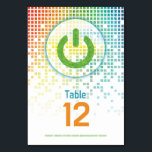 レインボーピクセルビデオゲームゲーマーバー（ユダヤ教の）バル・ミツバー テーブルナンバー<br><div class="desc">レインボー色の雨のピクセルゲーマーまたはビデオゲームバー（ユダヤ教の）バル・ミツバーテーブル番号カード。この非ゲーマー伝統的ビデインスパイアオ・ゲーム・デザインは、ビデオ・ゲーム・コンソールの電源オン・ボタンを備えている。また、カードの上部に沿って明るい色の虹の雨やカスケードのデジタルスタイルコンピュータのピクセルがある。フォントはテクノ・コンピュータスタイル。下部にバイナリコードがあり、より高い技術スタイルを実現。バイナリコードは実際には"Game On"と書かれているがもし、必要に応じて任意のバイナリコードに変更したり、完全に削除したりすることができる。テーブル番号を変更し、カートに1つ追加して、必要なカードがすべて揃うまで手順を繰り返す。</div>