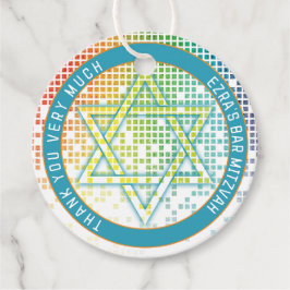 レインボーピクセルビデオゲームゲーマーバー（ユダヤ教の）バル・ミツバー フェイバータグ