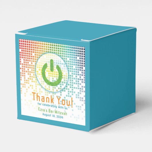 レインボーピクセルビデオゲームゲーマーバー(ユダヤ教の)バル・ミツバー フェイバーボックス (正面サイド)