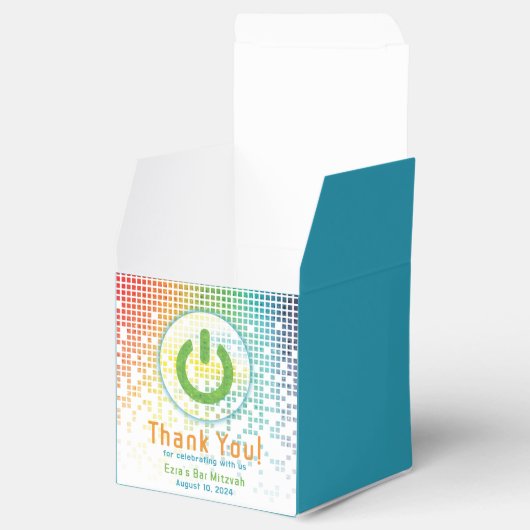 レインボーピクセルビデオゲームゲーマーバー(ユダヤ教の)バル・ミツバー フェイバーボックス (オープン)