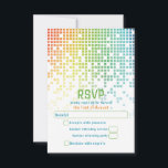 レインボーピクセルビデオゲームゲーマーバー（ユダヤ教の）バル・ミツバー 出欠カード<br><div class="desc">レインボーカラーピクセルゲーマーまたはビデオゲームバー（ユダヤ教の）バル・ミツバーRSVP応答カード。このノンゲーマー伝統的ビデインスパイアオゲーミングデザインは、カードの上部に沿って虹色の明るい雨またはカスケードされたデジタルスタイルコンピュータピクセルを特徴とする。フォントはテクノ・コンピュータスタイル。このビデオゲームバー（ユダヤ教の）バル・ミツバーRSVP返信カード素晴らしは、のビデオゲームを愛し遊て、古いスタイルの2Dピクセルグラフィックゲームのファンである男の子のためのものである。今やトレンディーは、一人の少年の興味と真の人格伝統的に焦点を当てユニークる非バーの（ユダヤ教の）バル・ミツバーデザインと行く。だからもし、あなたの息子はゲームのすべての事を愛し、その後、これは彼のために正しいバー（ユダヤ教の）バル・ミツバーRSVPカードかもしれない。</div>