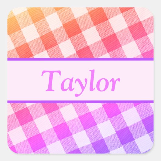 レインボーピクニック対角線ステッカー3 スクエアシール (正面)