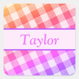 レインボーピクニック対角線ステッカー3 スクエアシール