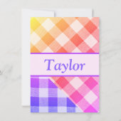 レインボーピクニック対角Save the Date Card サンキューカード (裏面)