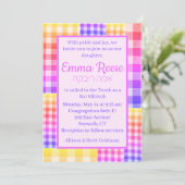 レインボーピクニック招待状パッチワーク 招待状 (スタンド正面)