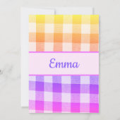 レインボーピクニック招待状パッチワーク 招待状 (裏面)