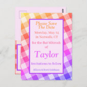 レインボーピクニック斜め日付ポストカードを保存 ポストカード (正面/裏面)