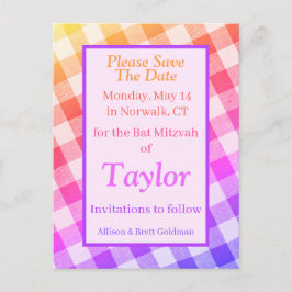 レインボーピクニック斜め日付ポストカードを保存 ポストカード