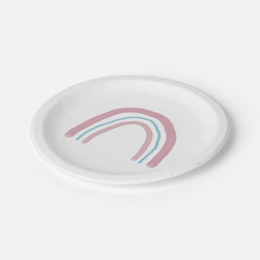 レインボーピグラデーションンク絵画のパーティー紙プレート ペーパープレート (アングル)