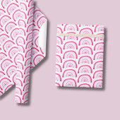 レインボーピンクの女の子の誕生日 ラッピングペーパー