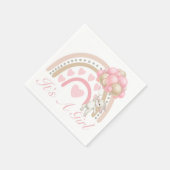 レインボーピンクの赤ちゃんシャワー スタンダードカクテルナプキン (角)