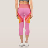 レインボーピンクカプリヨガパンツレギンス カプリレギンス (裏面)