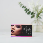 レインボーピンク写真イメージインフモダンランサーモデル 名刺 (スタンド正面)