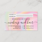 レインボーピンク大理石のユニコーンホログラフィックスクリプト 紹介カード (裏面)