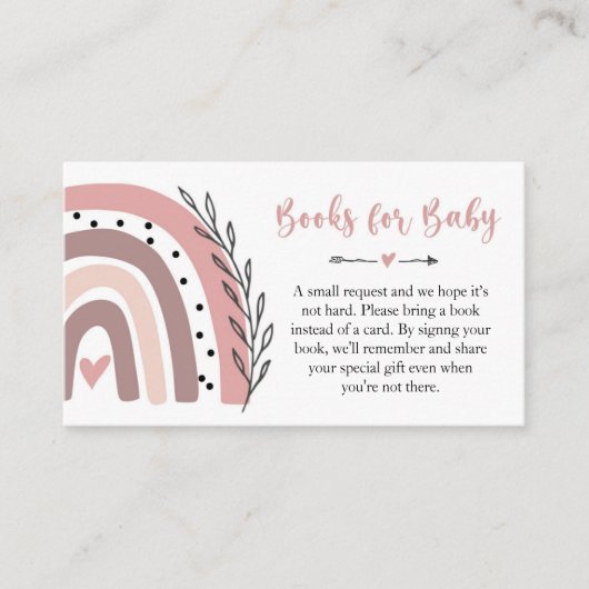 レインボーピンク本ベビー挿入カード エンクロージャーカード (正面)