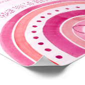 レインボーピンク赤ちゃんシャワーギフトテーブルサイン ポスター (角)