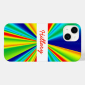 レインボーピンホイールストライプズモノグラム Case-Mate iPhoneケース (裏面 (横))