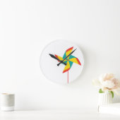 レインボーピンホイール ラウンド壁時計 (ホーム)
