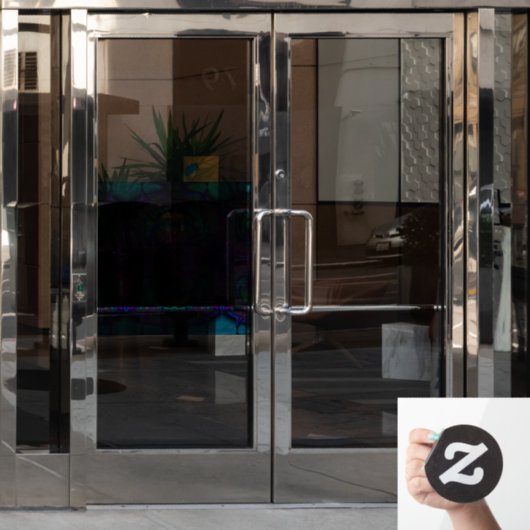 レインボーピーコックフラクタルスワールステンドグラスの外観 ウィンドウサイン (オフィスドア)