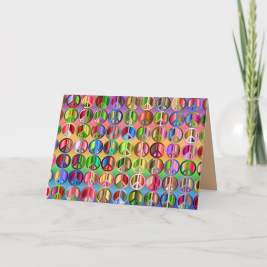 レインボーピースのサインのグリーティングカード カード (正面)