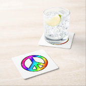 レインボーピースコースター スクエアペーパーコースター (インサイチュ)