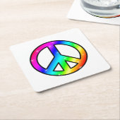 レインボーピースコースター スクエアペーパーコースター (アングル)