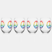 レインボーピースサイン ステムなしワイングラス (裏面)