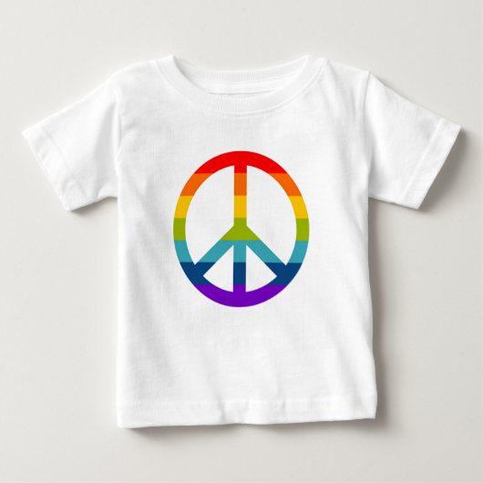 レインボーピースサイン ベビーTシャツ (正面)