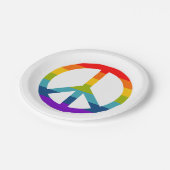 レインボーピースサイン ペーパープレート (アングル)