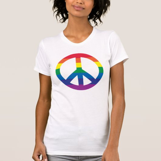 レインボーピースサイン Tシャツ (正面)