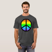 レインボーピースサインTシャツ Tシャツ (正面フル)