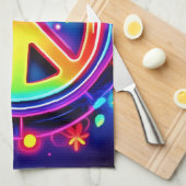 レインボーピースシンボルアート キッチンタオル (四つ折り)