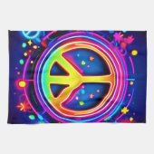 レインボーピースシンボルアート キッチンタオル (横)