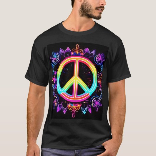 レインボーピースシンボルアート Tシャツ (正面)
