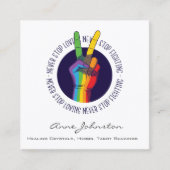 レインボーピースハンド名刺 スクエア名刺 (正面)