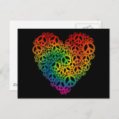 レインボーピースハート ポストカード (正面/裏面)