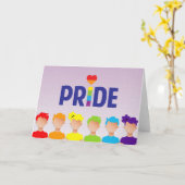 レインボーピープルゲイプライドグリーティングカード カード (黄色い花)