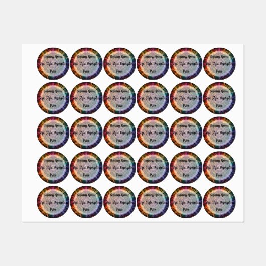 レインボーファイア抽象芸術アートデザイン ラベル (シート)