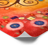 レインボーファインアートツリーオブライフ絵画ズ ポスター (角)