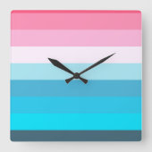 レインボーファッション スクエア壁時計 (正面)