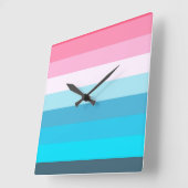 レインボーファッション スクエア壁時計 (傾斜)