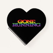 レインボーファンキーカラフルエフェクト消えランニング文字 ノートブック (正面)