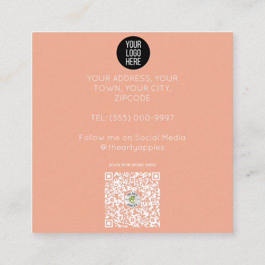 レインボーファンキースカンジハートレインボーベビーシッター スクエア名刺 (裏面)