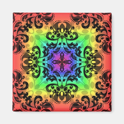 レインボーファンキースクエアダム マグネット (正面)