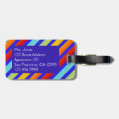 レインボーファンキーパタストライプのーン荷物タグ ラゲッジタグ (裏面横)