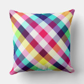 レインボーファンキー格子模様の大装飾用クッション クッション (裏面)