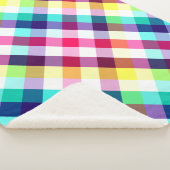レインボーファンキー格子模様ミディアムシェルパブランケット シェルパブランケット (3/4)